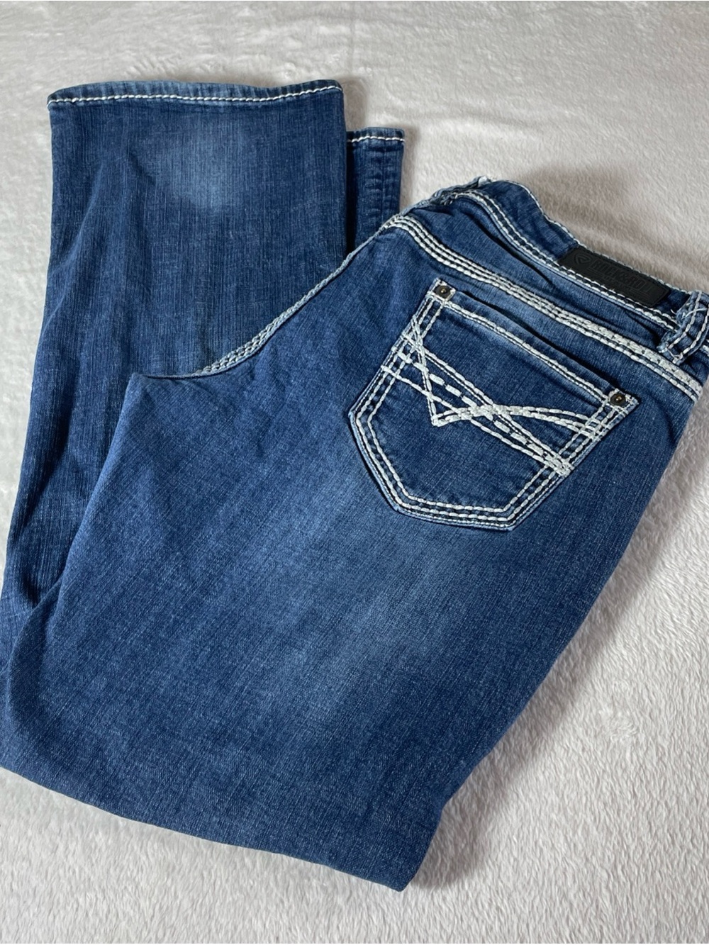 Rock & Roll Denim Women’s 33x32 Bootcut Jeans Mid Rise Stretch Cowgirl
